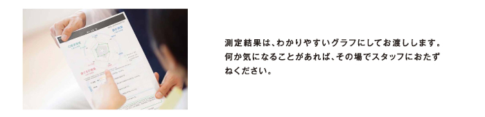 測定結果は、わかりやすいグラフにしてお渡しします。